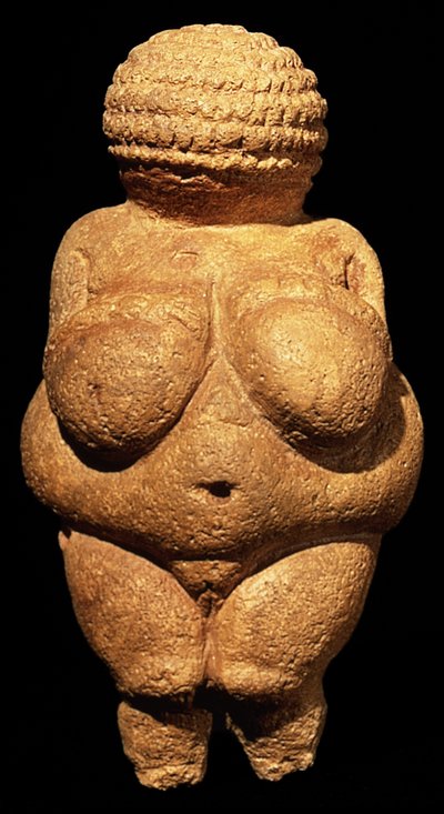 The Venus of Willendorf, Fertility Symbol, Pre-Historic Sculpture (front view) by Unbekannt Unbekannt